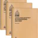 Dome 612BD Bookkeeping Record Books,Monthly,Undated,9-Inch x11-Inch,3/BD,Beige
