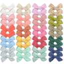 CÉLLOT 40 Pieces Girls Hair Bows Linen Fabric Bows Alligator Clips Hair Accessories for Little Girls Toddlers Kids and Teens | Light weight & Soft No-Slip Easy to Use Back to School Great Cute Bows for Little Girls