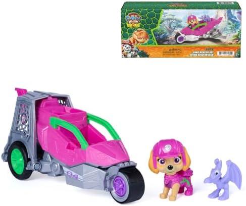 PAW Patrol: The Dino Movie, Skye Dino Rescue Jet & Action Figure Set | Action Rescue Vehicle, Folding Wings, Deployable Claw, Rolling Wheels, Dinosaur Toy, Kids Toys for Boys & Girls Ages 3 and Up