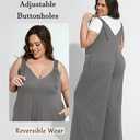 TIYOMI Plus Size Women's Summer Casual Overalls Loose Wide Leg Jumpsuits Adjustable Straps Baggy Rompers With Pockets XL-5XL (Gray, XXXL)