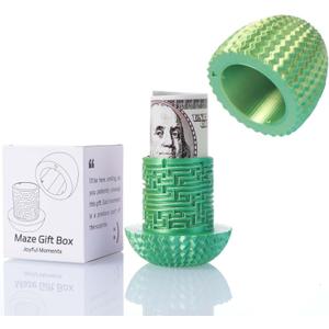 2026 Creative Gift Box: Easter Egg Mystery Puzzle with Hidden Compartment, Reusable Brain Teaser Game for Adults & Kids, Money Gift Ideas for Birthday Christmas Party Celebration (Yellow-green)