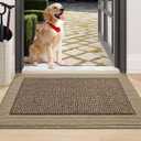 BEQHAUSE Indoor Door Mat 24" x 36", Dirt Trapper Door Mats Non-Slip Entryway Rugs Washable, Resist Dirt Absorbent Welcome Mat, Low Profile Floor Mats for Front Back Door and Entryway, Taupe