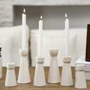 Mumufy 6 Pcs White Taper Candle Holders for Candlesticks Ceramic Candle Stick Modern Decorative Candlestick Stand for Wedding Table Centerpiece Dinner Desktop Decoration Housewarming Gift