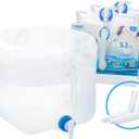 Collapsible Water Container with Spigot, 25.3 Gallon BPA Free Camping Water Storage Jug Carrier for Outdoors Hiking Backpack RV&Emergency, Survival Water Canteen-Portable Foldable Transparent