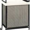 STORAGE MANIAC Rolling Laundry Hamper with Wheels 1-Section Laundry Sorter Rolling Laundry's Basket on Wheels with Removable Bag Clothes Hamper Laundry's Organizer Cart Bathroom Bedroom 90L Beige