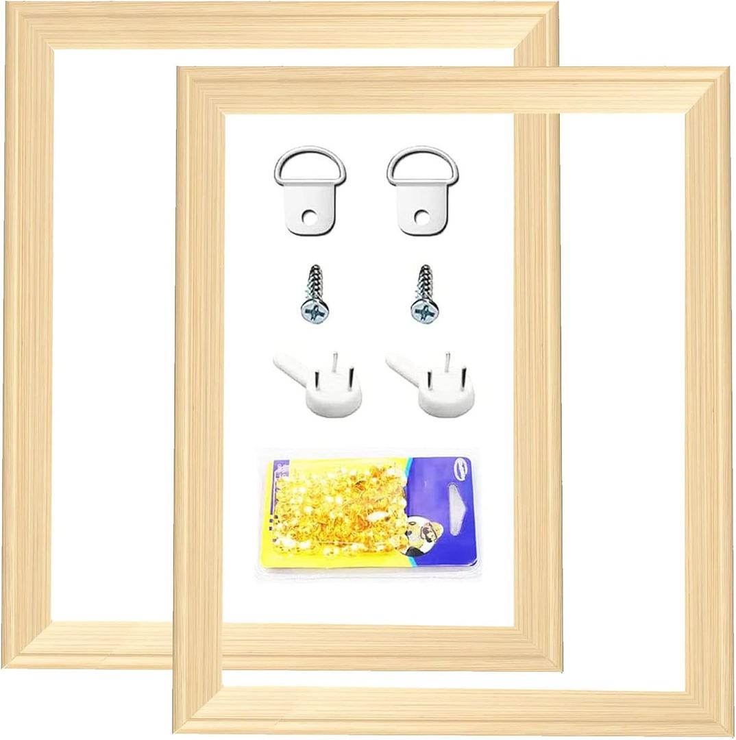 2 Pack 12"x16"Canvas Stretcher Bars, DIY Wood Canvas Frames Kit, Wooden Art Frames, Wood Stretching Bars for Gallery Wrap Oil Painting Posters and Canvas Arts (12" x16)