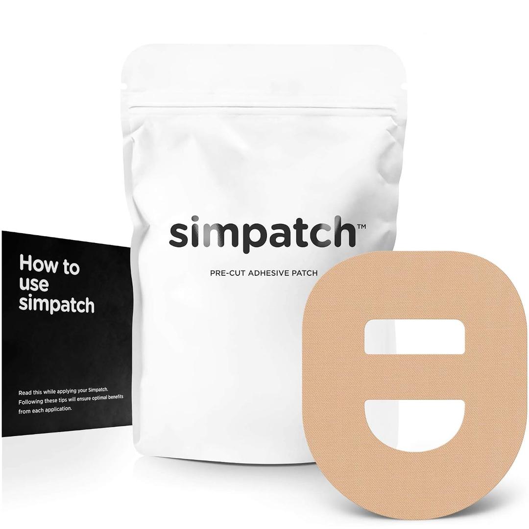 SIMPATCH Adhesive Patch for Omnipod with Strap - Pack of 25 (Tan), 25 Count