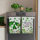 XCHI Gnomes Green Shamrocks Clovers Horseshoes St. Patrick's Day Kitchen Towels Dish Towels 18x26 Inch Home Kitchen Decorations Hand Towels Set of 2 Drying Dishcloth