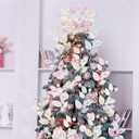 12 Pcs 16 Inch Pastel Christmas Decor Leaf Picks Pastel Candy Christmas Tree Picks Artificial Glitter Macaron Ornaments for Xmas Tree Decorations Topper Vase Filler Wreath Holiday Decor