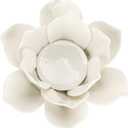 OwnMy 4.5 Inch Ceramic Lotus Flower Tea light Holder Lotus Petals Candle Holder Candlestick, Votive Flower Tealight Candle Holder Candle Lamps Holder with Gift Box for Home Decor Wedding Party (White)