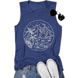Graphic T-Shirts for Women Hiking Camping Trip Compass Printed Vintage Summer Casual Tees Holiday Workout Tops, Small