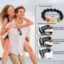 GOLDEN SMILE Black Obsidian Intention Bracelet Choose 8mm or 10mm Beads, Five Color Symbolic Engravings & 18K Gold Spacers | Adjustable Unisex Fit, Complete Ritual Gift Set