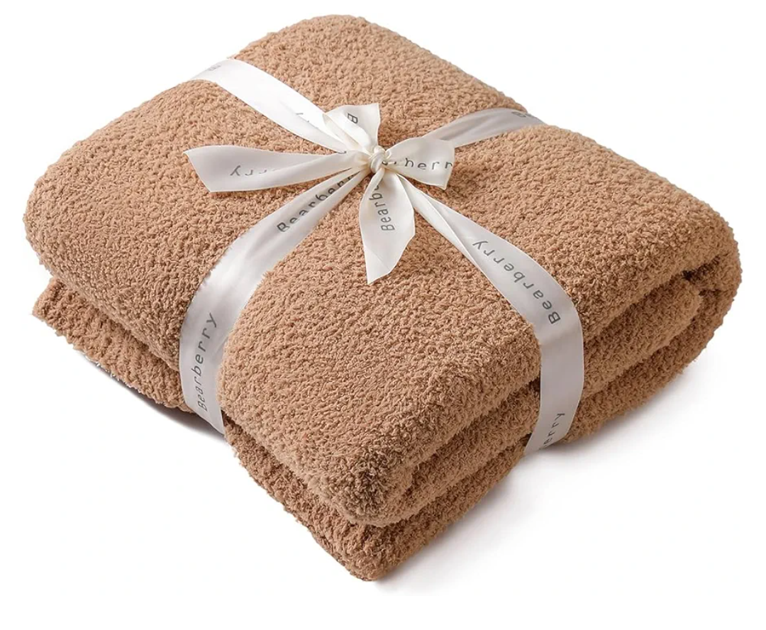 Bearberry Super Soft Fluffy Throw Blanket Lightweight Cozy Warm Throw Blankets for Couch Bed Sofa All Season (Camel, 50”x60”)