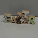 Easter Decorations Wooden Sign Party Decorations for Home, Farmhouse Easter Table Decor Bunny with Pompom Ball for Tiered Tray Tabletop Shelf Mantel Party Outdoor Indoor (Lite Green)