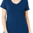Hanes Women's Nano Premium Cotton V-Neck T-Shirt Pack (Large)