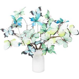 5 Pcs DIY Butterfly Decorations 5 Butterfly Branches with 30 Fake Butterflies for Crafts Faux Stems for Vase Filler Bouquets Home Decorations Garden Office Table Decor (Green)