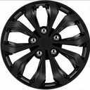 Premium Universal Hubcaps 16 inch, Compatible with Steel Wheels, Set of 4 (Glossy Black)