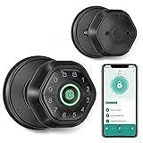 Fingerprint Door Lock- Smart Door knob,biometric Door Lockwith passcode keypad keyless Entry Door Handlefor Bedroom Home Hotel Office Apartment Smart Door Lock (Satin Nickel)