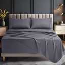 Utopia Bedding Queen Size Extra Deep Pocket Sheet Set Fits Mattresses Up to 21 inches Cooling, Soft & Breathable Oeko-Tex 4 Piece Bed Sheets (Grey)
