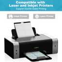 MaxGear 240 Name Badge Inserts Badge Labels, 3" x 4" Printable Name Tags Insert, Personalized Insert Badges Refill, Custom Card Paper Compatible with Laser/Inkjet Printer, Office, White