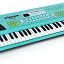 61 Key Piano Keyboard with Microphone, Electric Piano, Blue | Dual Speakers with LED Display, 16 Tones 10 Rhythms 8 Percussion, Record and Playback, Starter Gift for Kids Beginners