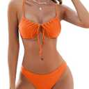 ZAFUL Women High Cut Bikini Sets String Sexy Swimsuit Two Piece Underwire Bathing Suit Brazilian Cheeky Cut Out Cute Swimwear, Size: XL
