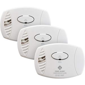 FIRST ALERT CO400-3 Carbon Monoxide Detector, Battery Operated, White , 3-Pack -CO400-3
