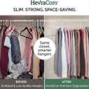 HevraCom White Plastic Hangers 50 Pack - Strong & Durable Non Slip Clothes Hangers for Closet, Space Saving Coat and Pant Hanger with Shoulder Grooves, Clipless Design