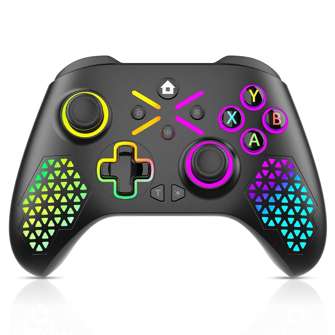 Xexvyrin Wireless Controller for X-box One, X-box Series X/S, PC, Switch, iOS, Android, LED Gaming Controller with TURBO, Macro Function, 6-Axis Gyro, 3.5mm Audio Jack, WiFi Connectivity