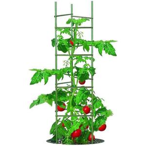 Tomato Cage 5ft 6-Pack Large Tall Tomato Cages Tomato Stakes Plants Supports Garden Stakes,40 Clips and Plant Ties Include, Green