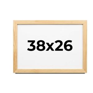 Wooden Photo Frame with Tempered Glass Cover for Wall Mounting Display, Black 38x26