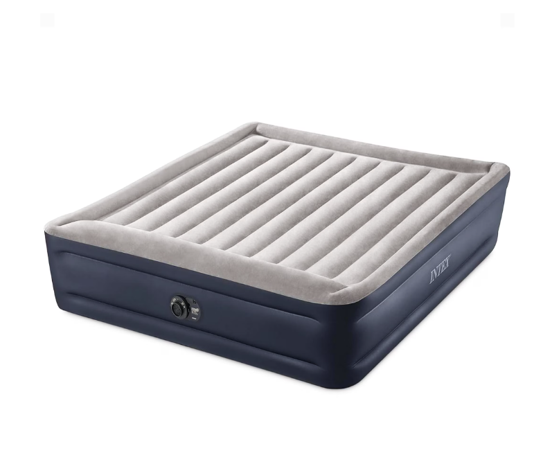 Intex Dura Beam Plus Deluxe Air Mattress Bed with Built In Pump, Twin-Sized Bed