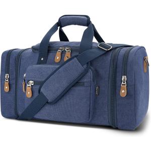 Gonex Canvas Duffle Bag for Travel 60L Expandable Duffel Weekend Overnight Bag men (Blue) Gonex Canvas Duffle Bag for Travel 60L Expandable Duffel Weekend Overnight Bag men (Blue)