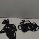 WDIRARA Women's Cut Out Mesh Strappy Harness O-Ring Backless Halter Lingerie Set (Large, Black)