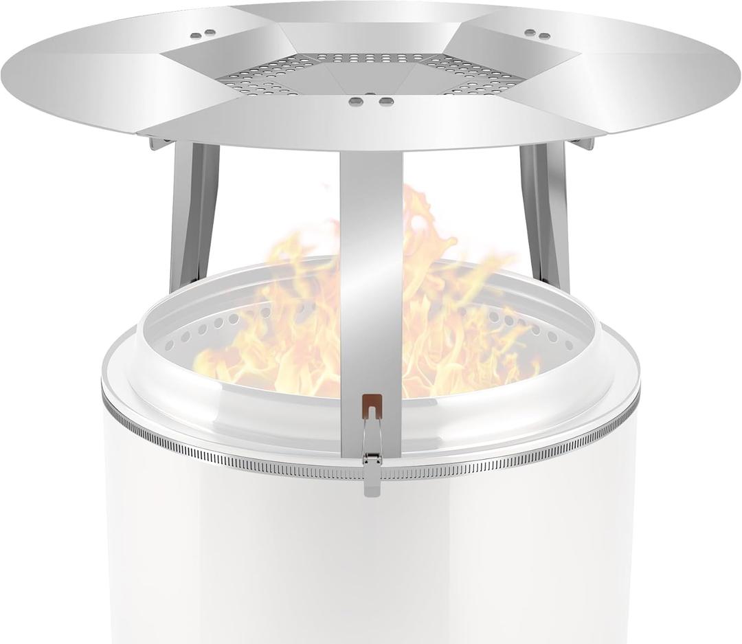 Heat Deflector Fit for Solo Stove Ranger 15", 304 Stainless Steel Heat Diffuser for Ranger Fire Pit with Grill Gloves & Fix Hoop, Capture and Redirect Warmth, Camping Accessory