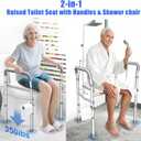Toilet Seat Risers for Seniors, FSA and HSA Eligible Raised Toilet Seat with Handles, 8-Level Height and 3-Level Width Adjustment, Fits Most Body Sizes and Toilets, for Elderly, Pregnant, and Disabled