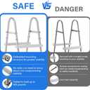 36" 3-Step Steel Frame Above Ground Swimming Pool Ladder,Heavy Duty Double Sided Removable Pool Steps,Pool Ladder Steps with Non-Slip Plastic Steps for Entry and Exit