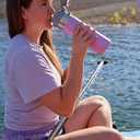 STANLEY Quick Flip GO Water Bottle 24 oz | Push Button Lid | Leakproof and Packable for Travel and Sports | Insulated Stainless Steel | BPA-Free | Lilac 2.0