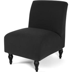 Liykimt Armless Accent Chair Cover SlipcoverSlipper Chair Stretch Spandex Removable for Armless Chair Furniture Protector Covers for Living Dining Room Hotel (Black, 1)