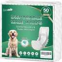 IMMCUTE Male Dog Wraps 50 Ct, Large Size, Male Dog Diapers Disposable, Super Absorbent Leak-Proof Doggy Diapers,Belly Bands for Dogs with Wetness Indicator, Ideal for Indoor, Outdoor
