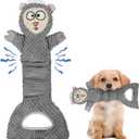 Dog Squeak Toys Interactive Pet Toy with Crinkle Paper Pull Chew Toys for Small Medium Large DogsGray