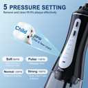 MOCEL Water Dental Flosser Oral Irrigator with 5 Modes, 350ml Cordless Water Teeth Cleaner Pick 6 Tips, IPX7 Waterproof Rechargeable Portable Powerful Battery for Travel & Home Braces & Bridges Care
