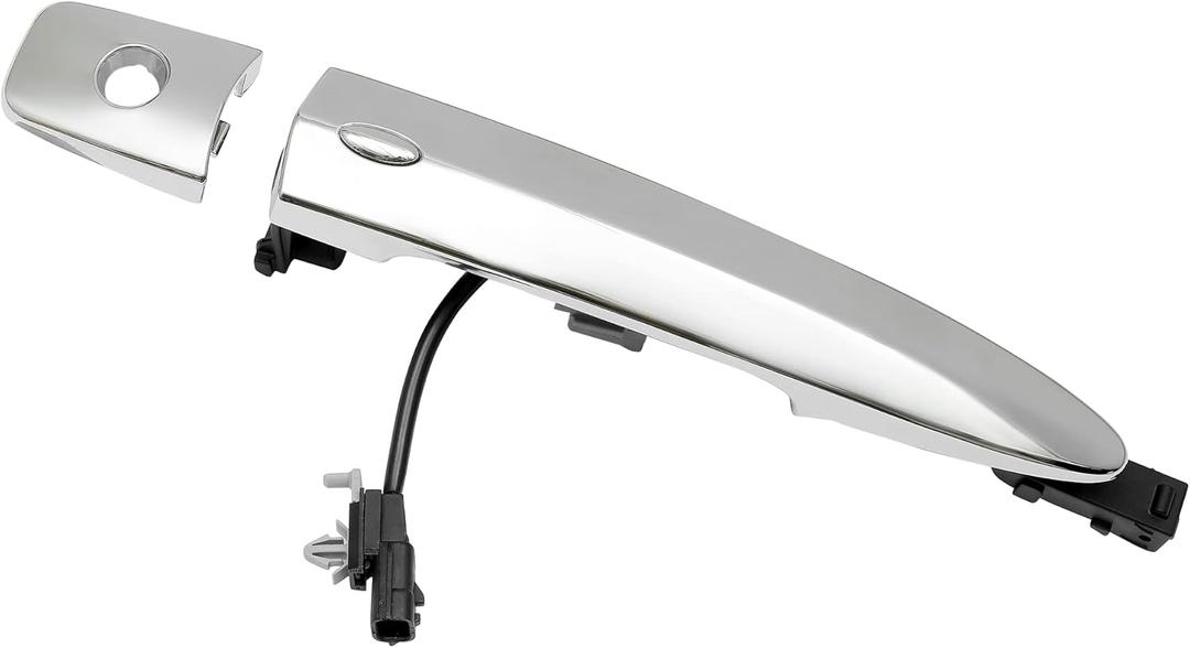 Driver Door Handle Chrome, Compatible with 2009-2018 Nissan Sentra Murano Maxima Leaf, with Sensor and Smart Keyless Entry System, Exterior Front Left Side | Replace# 806469N00A Outside Handle