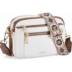 Telena Small Crossbody Bags For Women Vegan Leather Crossbody Purse With Adjustable Wide Strap For Daily Life