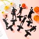 Zonon 6 Set Basketball Medal Hanger Display Holder Wall Mount Basketball Players Dunk Silhouette Coat Hooks with Screws Medal Display Rack Iron Race Ribbon Award Organizer Gift for Athletes Christmas