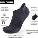 Busy Socks Ankle Hiking Socks Merino Wool for Men Women, No Show Merino Wool Dress Performance Support Athletic Cushion Tab Socks, Dark Grey, Large, 6 Pairs