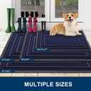 Buganda Front Door Mat Indoor Outdoor Entrance, Non-Slip Natural Rubber Doormats, Easy Clean, Low Profile, Dirt Trapper Entryway Floor Mats for Outside, Garages and Patios, 47x32, Navy