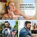 RUNOLIM Hybrid Active Noise Cancelling Headphones, Wireless Over Ear Bluetooth Headphones with Microphone, 70H Playtime, Foldable Headphone with HiFi Audio, Deep Bass for Home Travel Office
