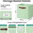 FinishingBo 6-Pack Storage Cubes with Handles & Label Holders Basket, Closet Cube Home Organizer Bins(Green, 10.5*10.5*11 inch)