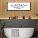 Life Is Like The Bathroom Sign Funny Motivational Quote Wall Decor 32"12" Large Wood Framed for Bathroom Restroom Wall Hanging Art (Black)